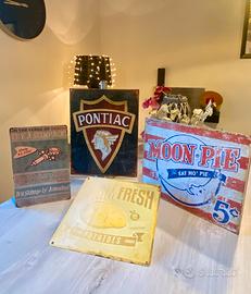 Lotto targhe insegne metalliche vintage in Latta