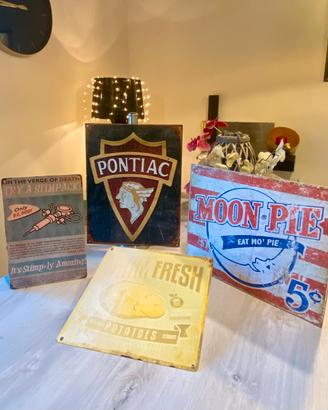 Lotto targhe insegne metalliche vintage in Latta