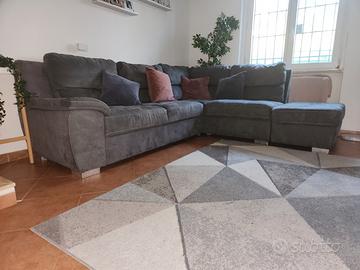 Divano Grigio con chaise longue contenitore