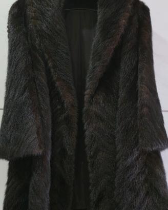 Pelliccia code di visone nera 