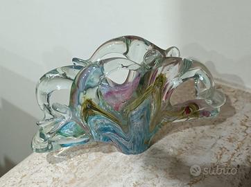 Portatovaglioli in vetro di Murano con screziature