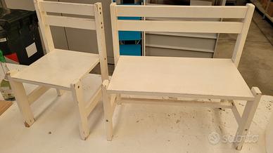 sedia e panchetta per bambini