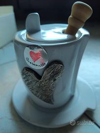 Vasetto Miele  in Porellana con Servimiele