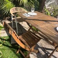 Tavolo da giardino pieghevole + 4 sedie