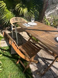 Tavolo da giardino pieghevole + 4 sedie