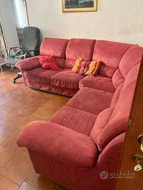 Divano angolare grande rosso