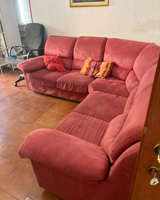 Divano angolare grande rosso