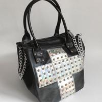 Borsa MAXIM nera con manici e catenella