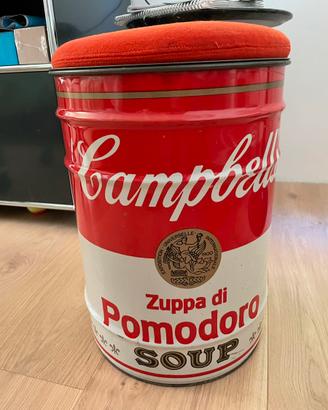 Sgabello Cambpell Soup di Andy Warhol, Dino Gavina