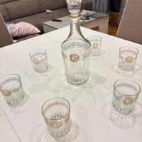 Set Napoleone Vintage anni 70-Decanter+6 bicchieri
