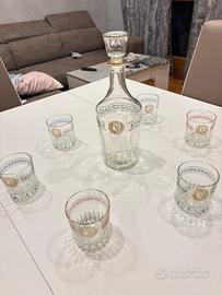 Set Napoleone Vintage anni 70-Decanter+6 bicchieri