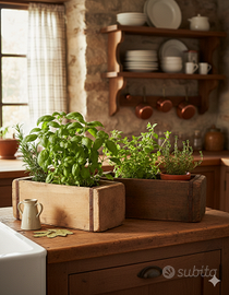 🧱 Coppia di vecchi stampi per mattoni in legno