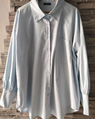 Camicione donna Boohoo tg 44/L azzurro oversize 