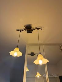 Lampadario in ferro due campane