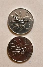 2 Monete 10 lire 1948 ulivo/pegaso repubblica ITA