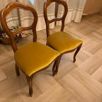4 sedie barocche ,velluto champagne nuovo