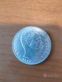 moneta da 5 lire re Umberto 1