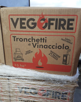 Mattonelle combustibili di vinacciolo