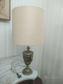 Lampada da tavolo con paravento vintage