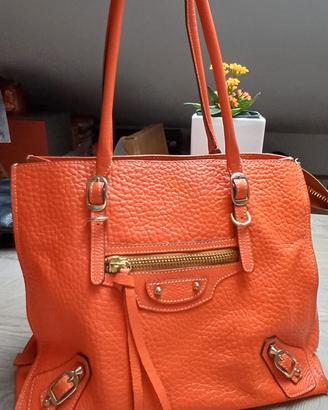 borsa corallo vera pelle
