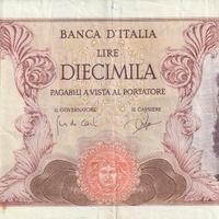 DIECIMILA LIRE SERIE MICHELANGELO DEC. 03/07/1962