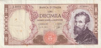 DIECIMILA LIRE SERIE MICHELANGELO DEC. 03/07/1962