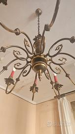 lampadario di ottone