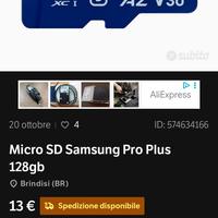  3 micro sd 128 GB Samsung