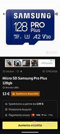  3 micro sd 128 GB Samsung