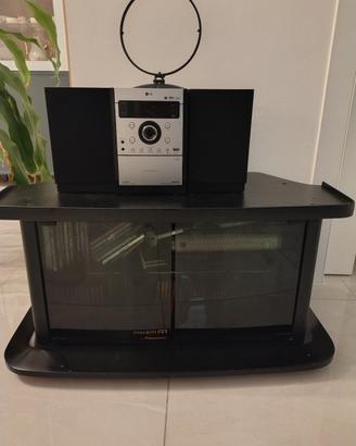 mobiletto nero porta TV/stereo