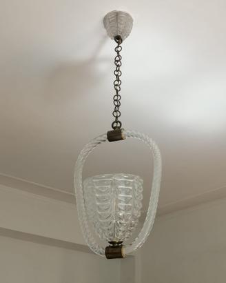 Barovier lampadario a ciondolo vetro Murano 40s
