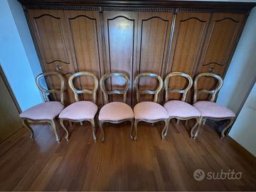6 sedie vintage vestite