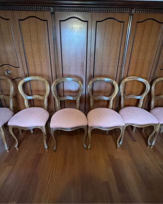 6 sedie vintage vestite
