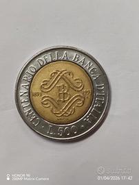moneta bimetallica da 500 lire italiana, emessa ne