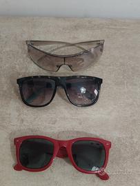 Lotto 3 occhiali da sole unisex vintage casual