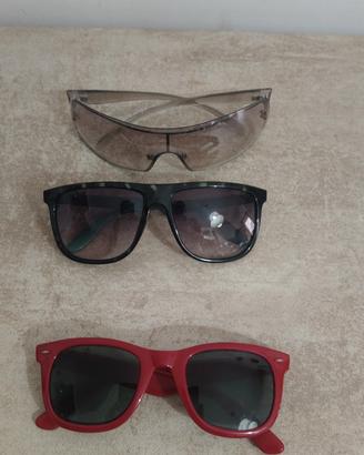 Lotto 3 occhiali da sole unisex vintage casual