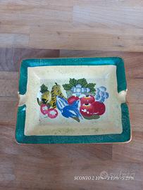 piatto Ceramica Decorato Frutta Vintage 15cm