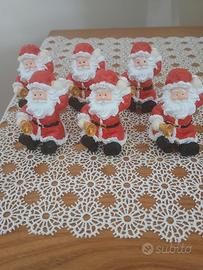 Babbi natale appendini per albero 6 pezzi.