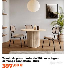 Tavolo da pranzo rotondo ed elegante