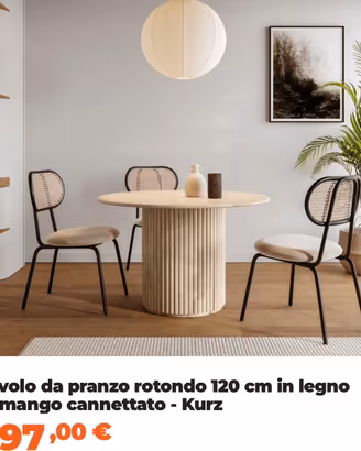 Tavolo da pranzo rotondo ed elegante
