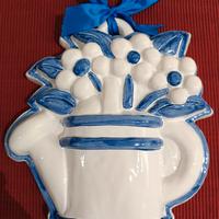 formella Thun vaso porta fiori azzurro 