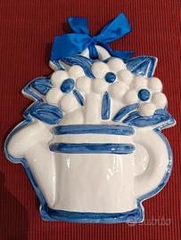 formella Thun vaso porta fiori azzurro 