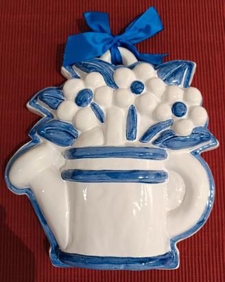 formella Thun vaso porta fiori azzurro 