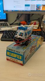 Elicottero in latta a corda molla Polizia HR-822