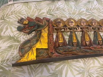 Fregio legno Processione testiera