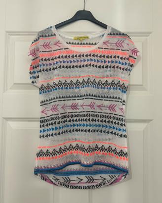 T-shirt Bianca con fantasia semitrasparente