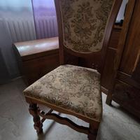 6 Sedie in Legno e Stoffa - Prezzo unitario €10