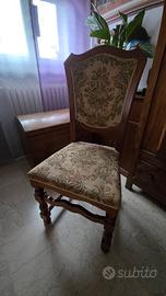 6 Sedie in Legno e Stoffa - Prezzo unitario €10
