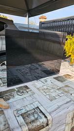 cappa in vetro e gas 4 fuochi in vetro 