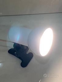 Lampada a clip in metallo bianco